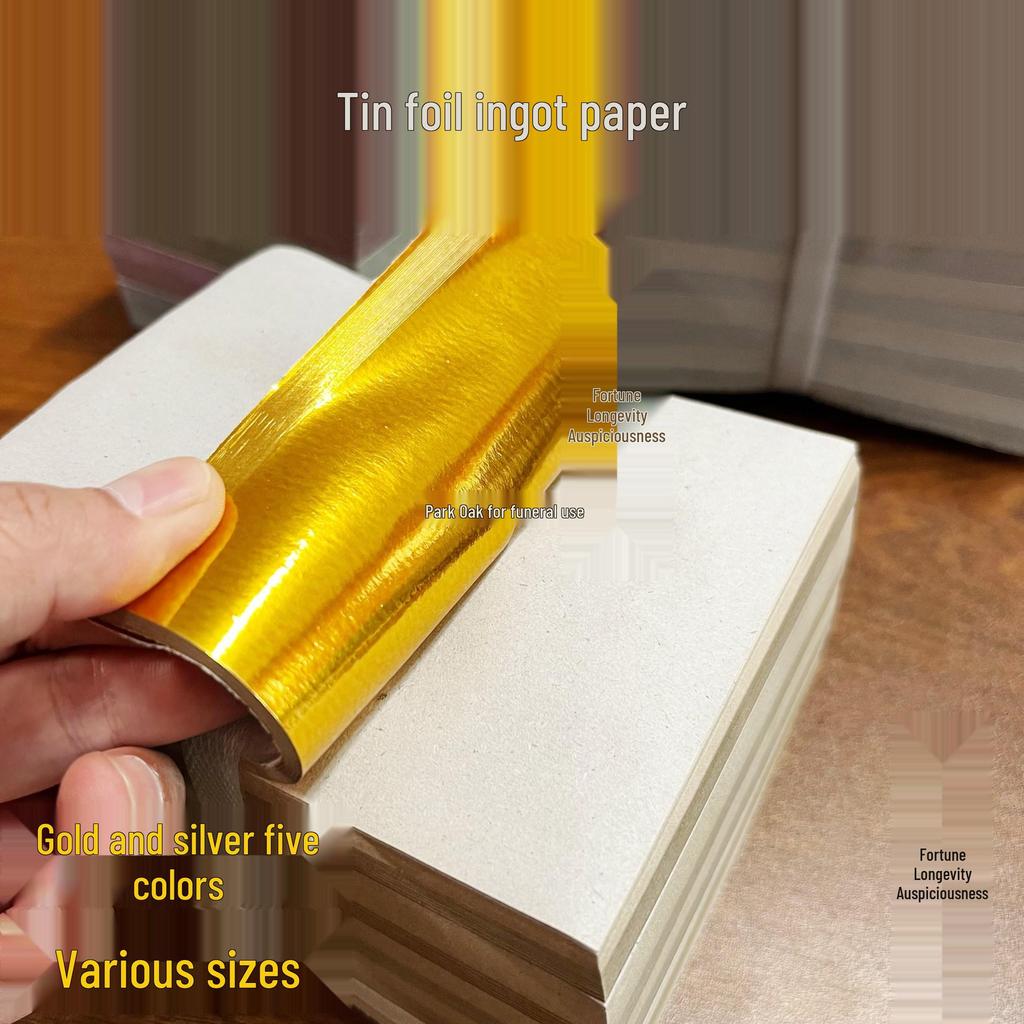 Handmade Colorful Origami Foil Ingot Paper In Gold & Silver, Various Sizes, 1000 Sheets, Non-Semi-Finished