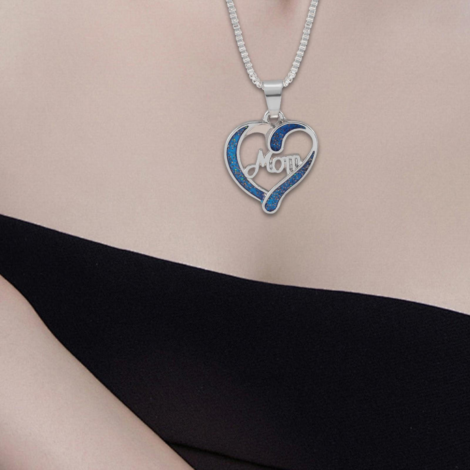 

Ожерелье на День матери, подвеска в форме сердца для подарков для мамы, женская Silver Color