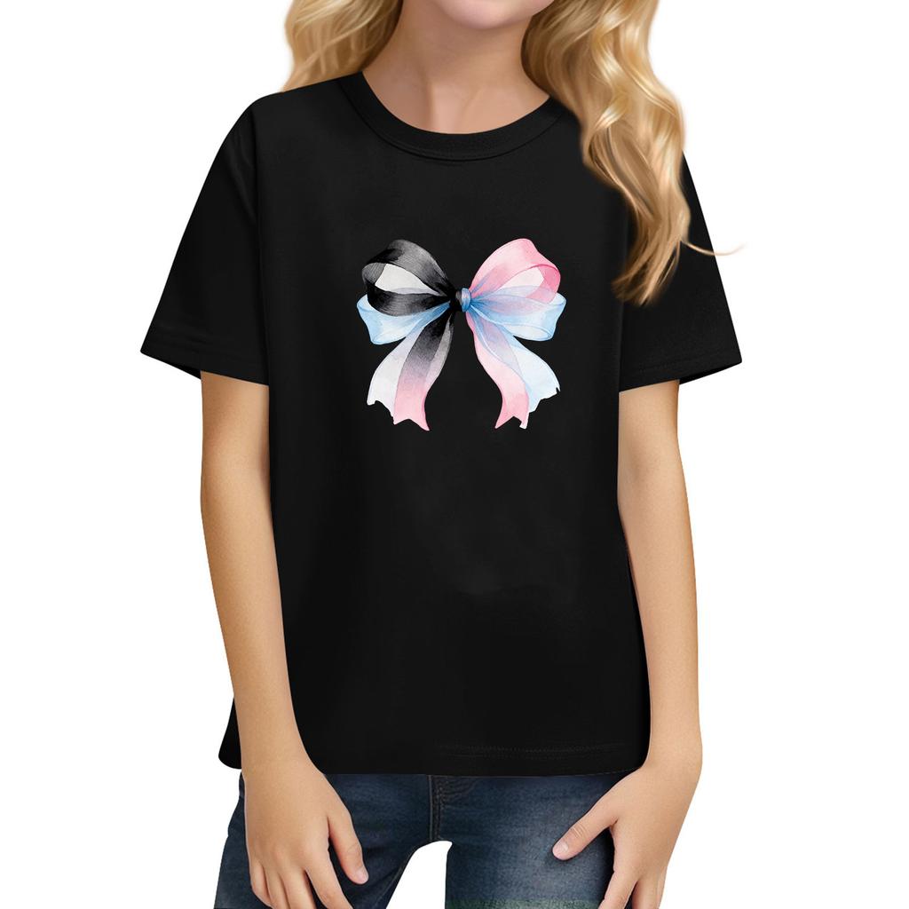 Children's Daily Casual Short-sleeved Color Tops T-shirt