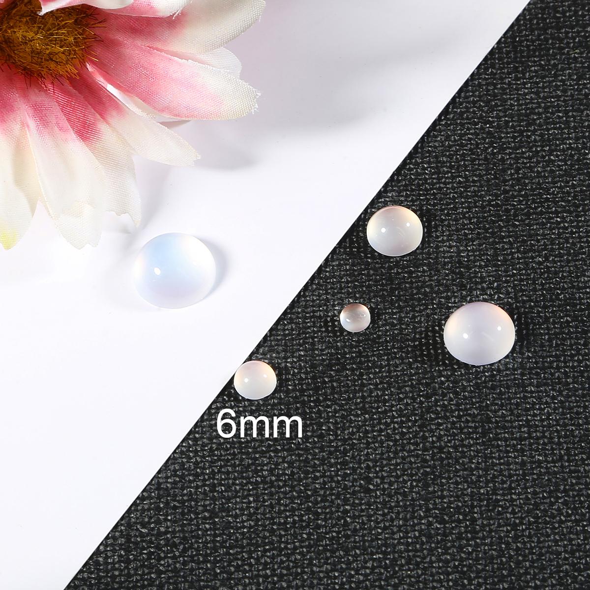 

20-50 шт. круглая плоская задняя прокладка из прозрачного стекла кабошон для DIY аксессуаров для одежды фурнитура 6mm 30pcs белый