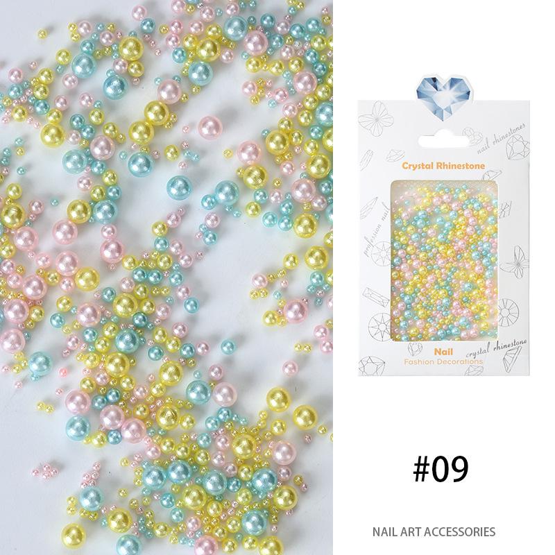 Pearl Nail Art Highlight Pearl 1.5Mm-4Mm Round Pearl Mixed Japanese Matte Gold Matte Silver Jewelry