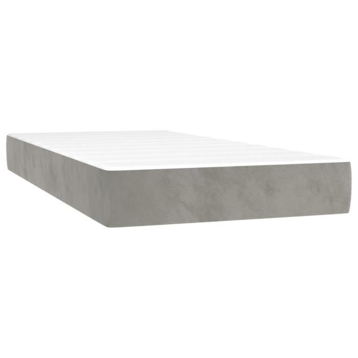 347708 vidaXL Matelas de lit à ressorts ensachés Gris clair 90x190 cm epaisseur 20 cm
