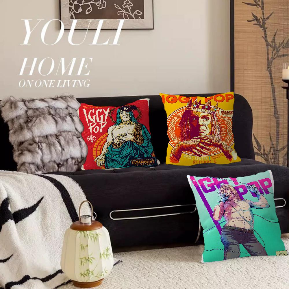 L-Iggy P-Pop Band Cushion Cover Pillow Cover Decor Pillowcase Printed Cushion Case for Couch