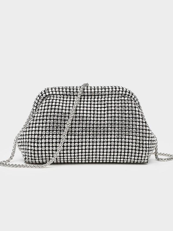 2024 Women's Rhinestone Evening Handbag: Diamond-Studded Clutch and Flashy Crossbody Bag