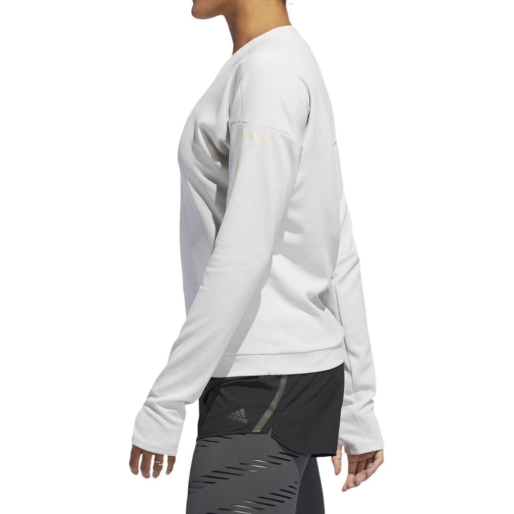 Adidas Comfortable Solid Color Crew Neck Sweatshirt Women tops White DQ1918