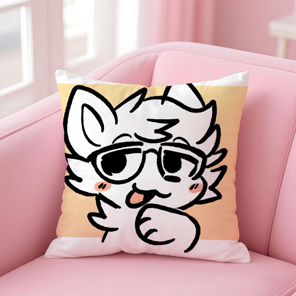 Cartoon F-Furry F-fandom Cushion Cover Comfortable Reversible Pillow Cover Ideal for Car Sofa Bedroom & Beyond
