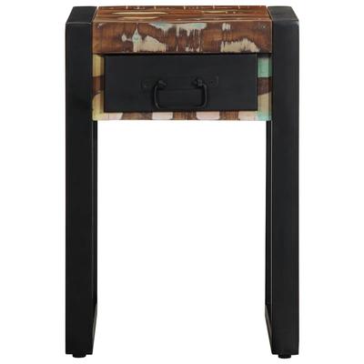 Side Table Multicolored 35 X 35 X 50 Cm Solid Reclaimed Wood