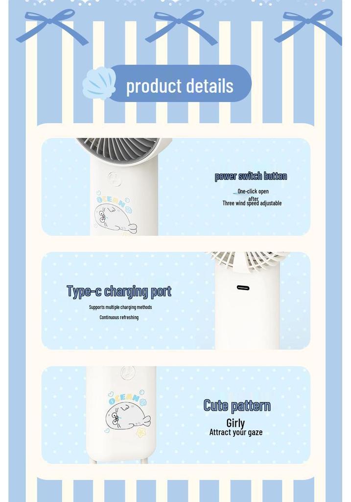 Portable Silent USB Mini Fan with High Wind Power for Desktop and Handheld Use