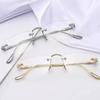 Square Rimless Anti-Blue Light Glasses Women Men Summer Silver Frame Optical Spectacle Eyeglasses Computer Reading Eyewear