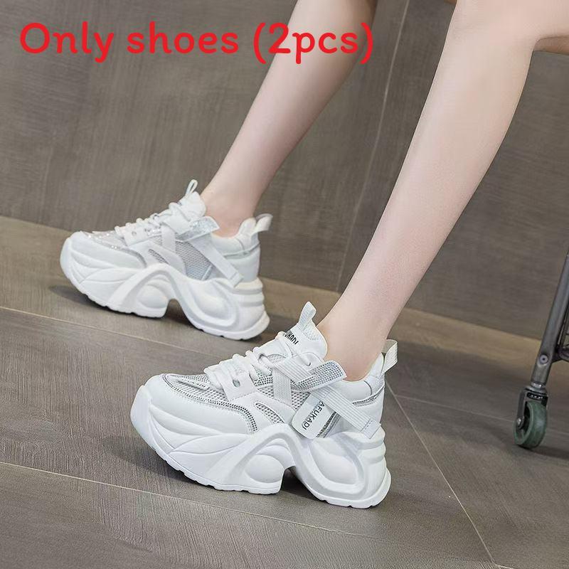 Shoe Platform Sneakers With Breathable Leather For Women Summer Casual Comfort