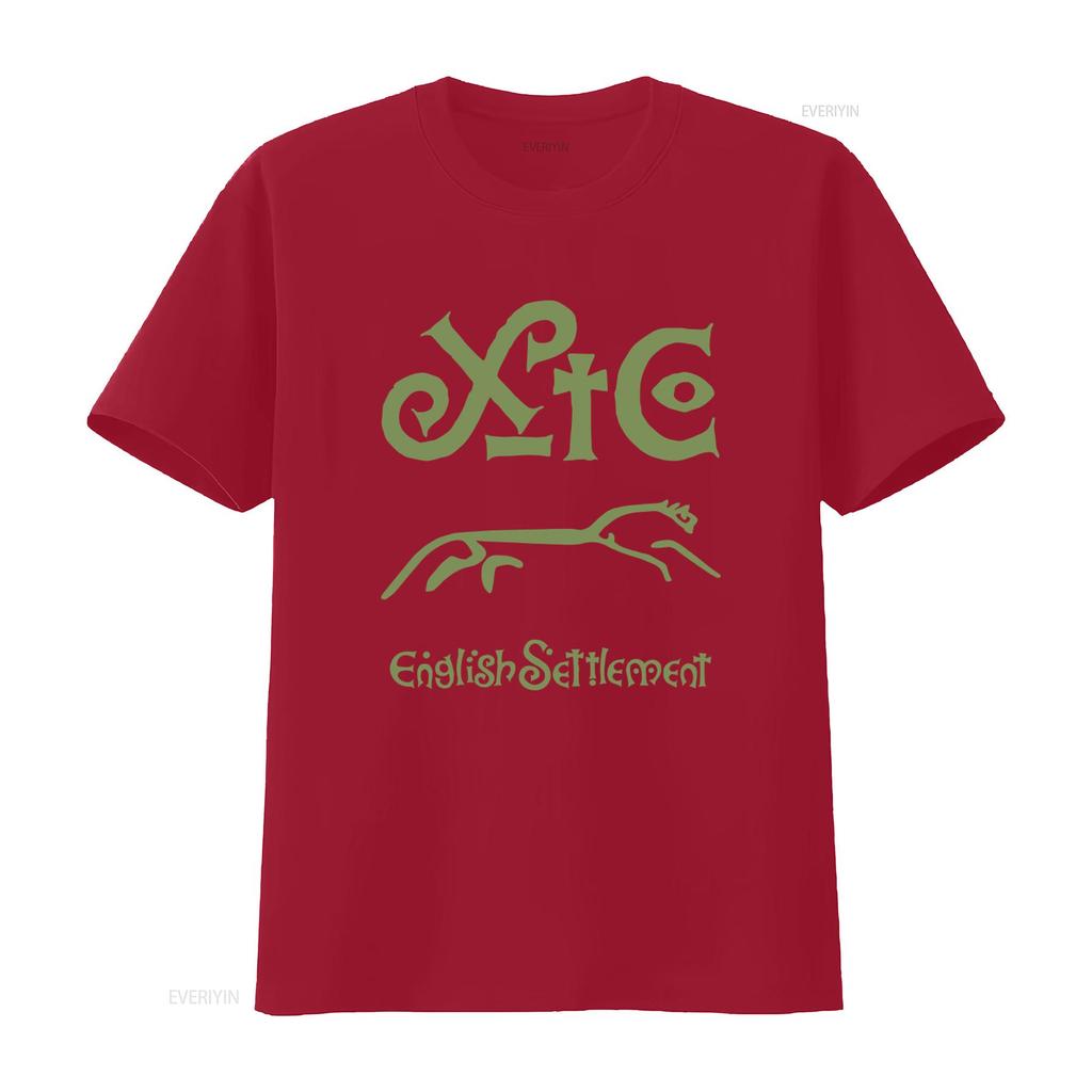 T-shirt XTC English Settlement con Stampa Verde Elegante Perfetta per Fan Retro e Indie Grafica Lavata Vintage Versatile