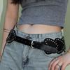 Love Heart Wide Women's Belt Punk Dress Jeans Belt Heavy-Duty Rivet Waist Belt  Spicy Girls
