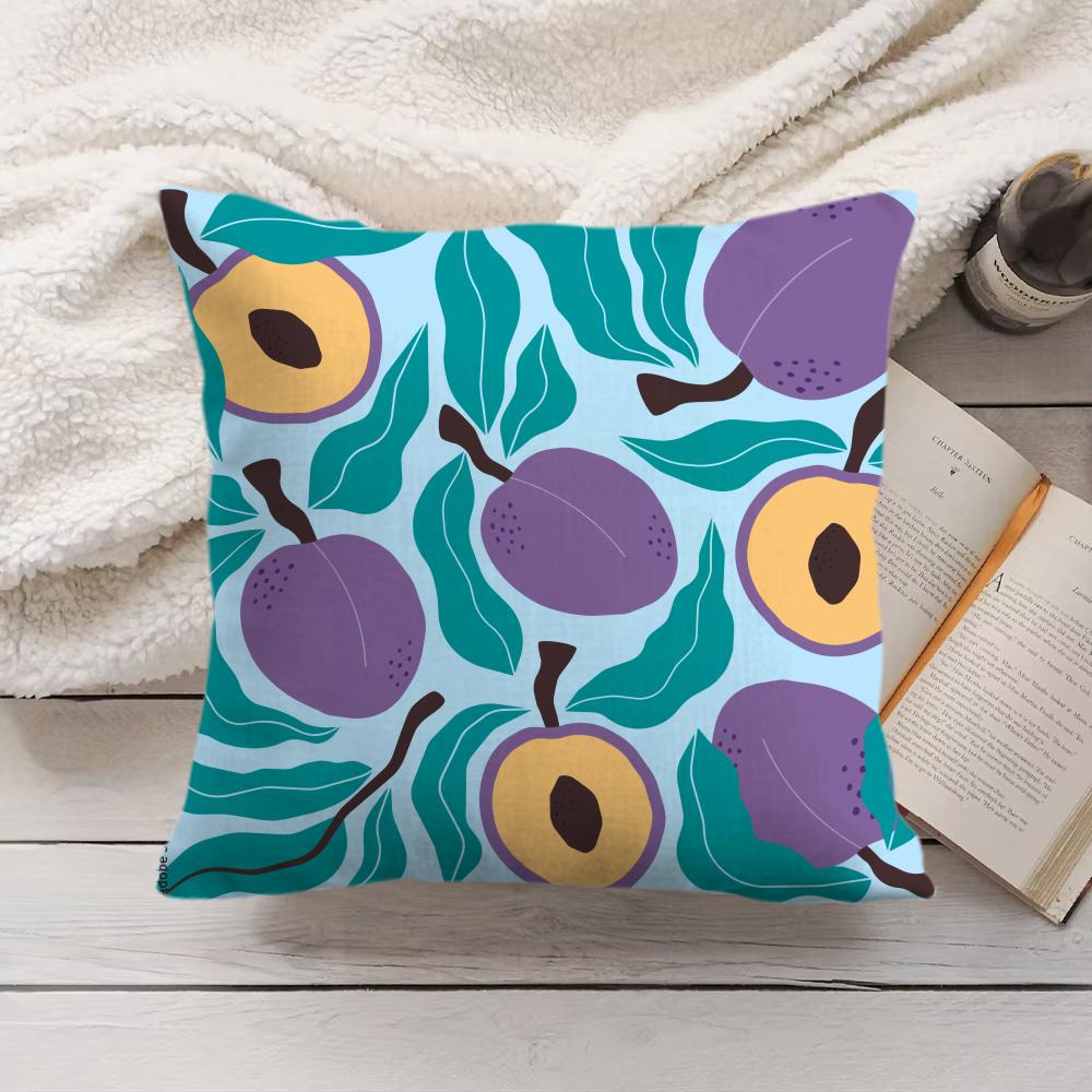 Fruit Cut Art Ins Simple Cushion Cover Silky Short Plush Invisible Zipper Dustproof Sofa Pillow Case For Home Decor