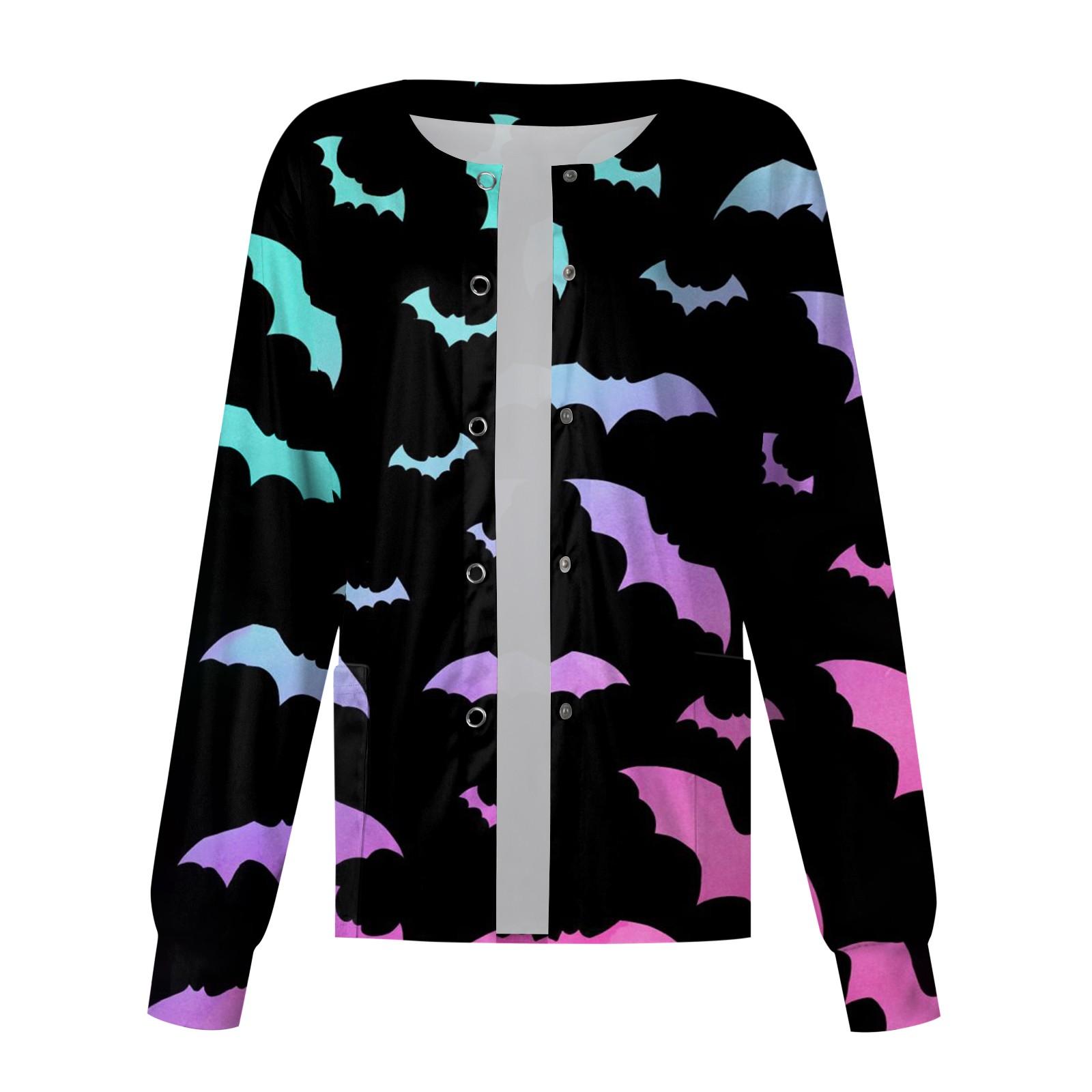 

Женский повседневный однобортный кардиган с длинными рукавами и принтом на Хэллоуин XXL розовый