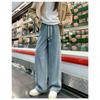 Gerade Bein Jeans Frauen Herbst Lose Mop Klassische Trend Breite Bein Hosen