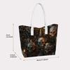 Gothic Skull Candle Print Tote Bag Fashion Large Capacity Outdoor Shopping Shoulder Bag