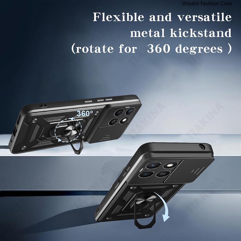 Slide Lens Armor Funda for Honor X6C 4G Case for Honor X8C X7C X5B X5 Plus Case Magnetic Ring Stand Holder Shockproof Cover