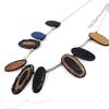 NOA [J2155] - Designer Necklace 'Coloring' Blue Brown