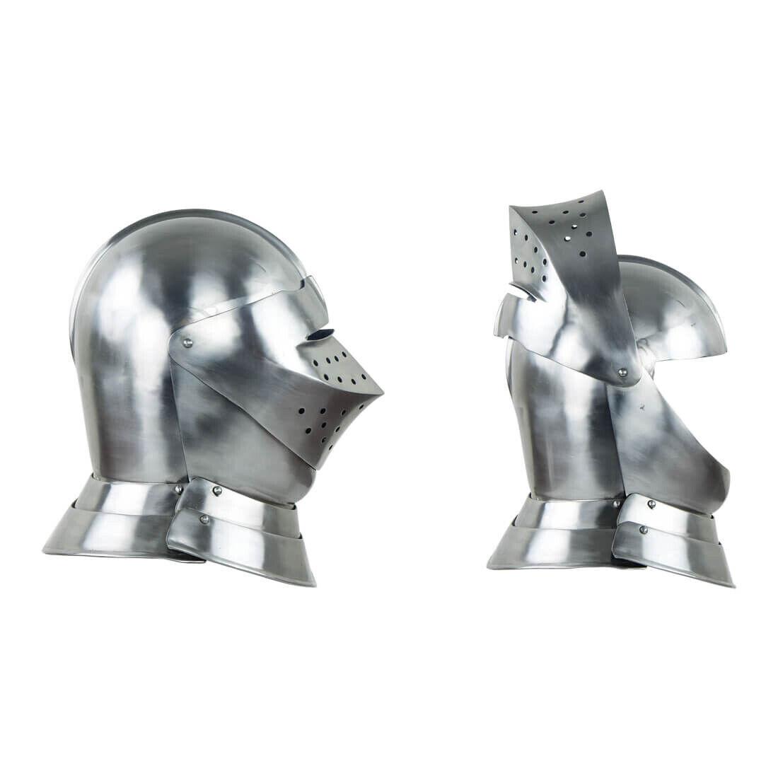 

Английский закрытый шлем XVI века - рыцарский шлем 18 калибра для Хэллоуина