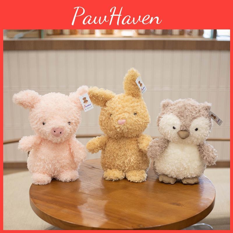 Curly Cartoon Lamb Chick Rabbit Owl Plush Toy Cute Girl Birthday Gift Holiday