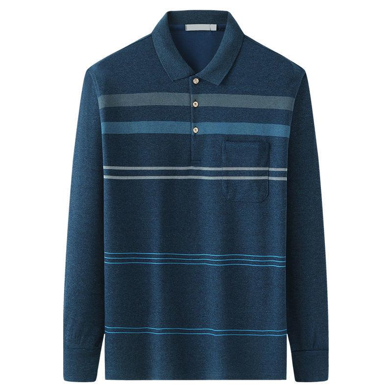 

Весна Осінь Нові ПОЛО Комір Довгий Рукав Сорочки Поло Чоловічі Смугасті Ґудзики Печворк Пуловери Чиста Бавовна Все-поєднуване Y2K Топи XL коричневий