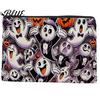 Travel Storage Bag Halloween Bag with Colorful Cartoon Ghost Print Durable Canvas Small Item Organizer Makeup Zipper Large Capacity Lightweight