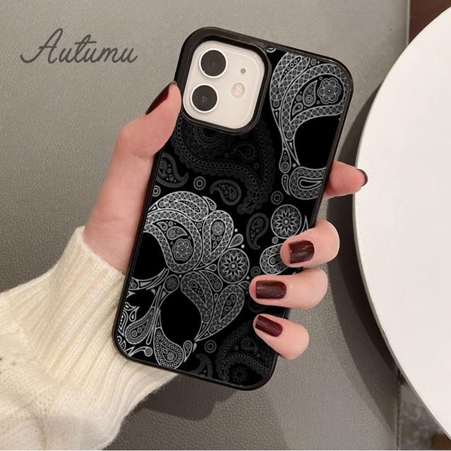 Mexican Skull Flower Phone Case for iPhone 11 12 13 14 Pro Max mini X XR XS SE 2020 6S 7 8 Plus Samsung Galaxy S21 S22 shell