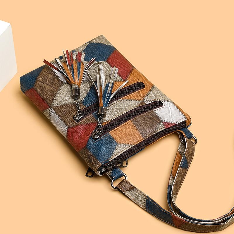 Female Mini Crossbody Bag Small Women Messenger Bags PU Leather Shoulder Bag Handbag Vintage Plaid Pattern Bag