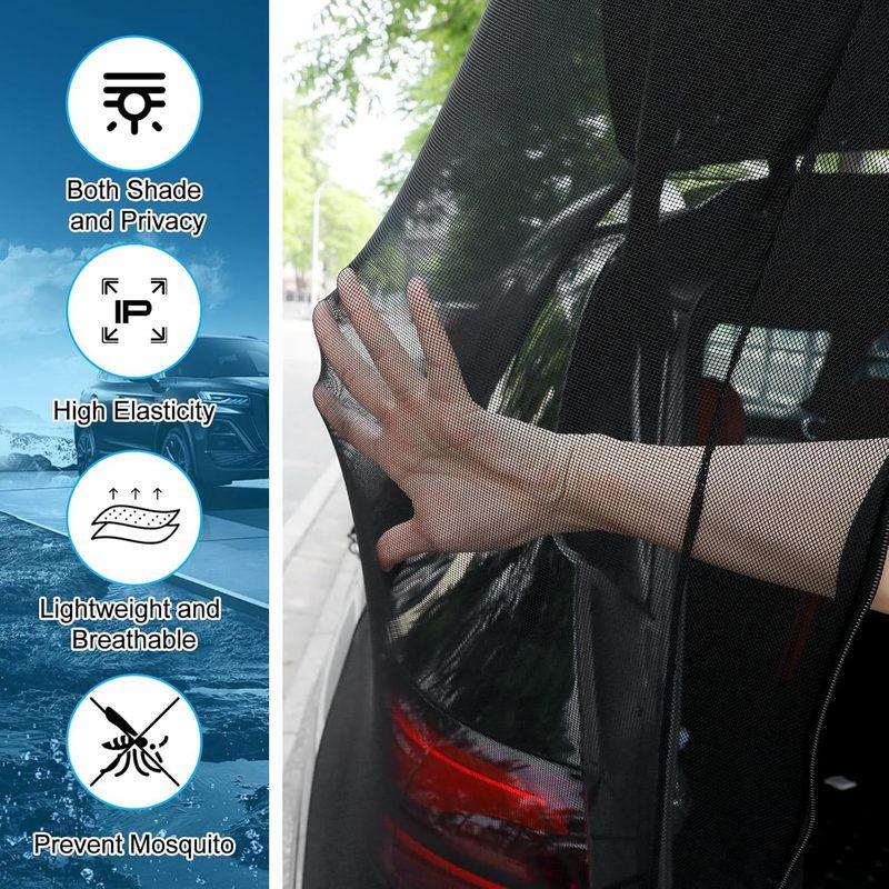 New Car Tailgate Screen, Anti-Mosquito and Anti-Insect Mesh Pocket, Ventilation Trunk Mesh Cover, Outdoor Camping Supplies