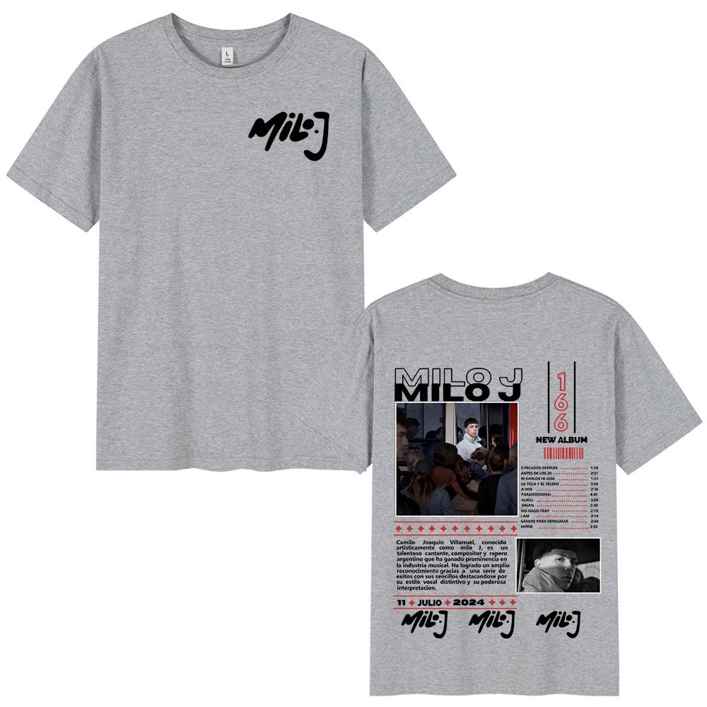 Rapper Milo J 166 Album Merch T Shirt Men Women Fashion Hip Hop T-shirt Cotton Casual Oversized Short Sleeve T-shirts Streetwear