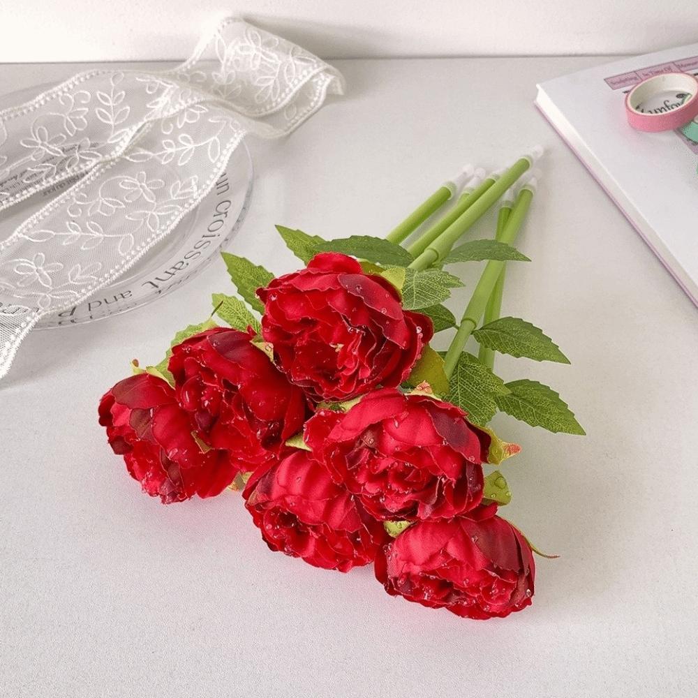 Writing Smoothly Neutral Gel Pens Fake Rose Signature Pen Artificial Flowers Ballpoint Pen  Ladies