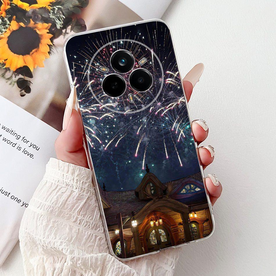 For Realme 14 Pro 14Pro+ Elegant Floral Cat Printed Phone Case For Realme 14 Pro Plus 14Pro 5G Soft Silicone TPU Cases