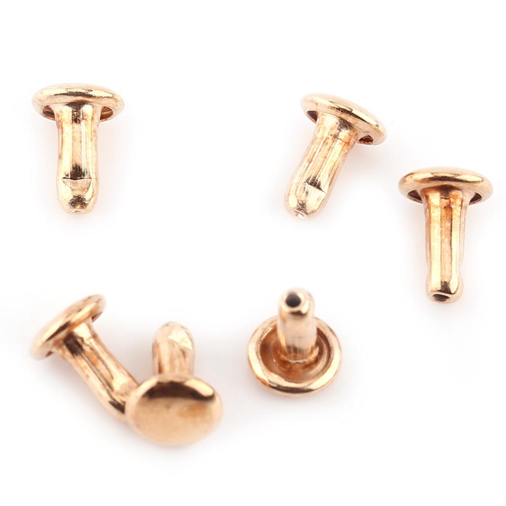 100pcs Double Cap Rivet Tubular Metal Leather Craft Repairs Studs Decoration