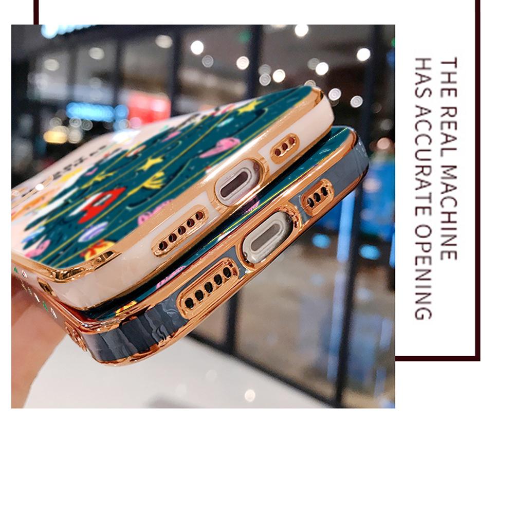 Bunte Druckmuster Quadratisches Randmuster Gehäuse Überzogene Telefonschale Luxus Überzogene Weiche Telefonhülle für Huawei Honor Xiaomi Redmi