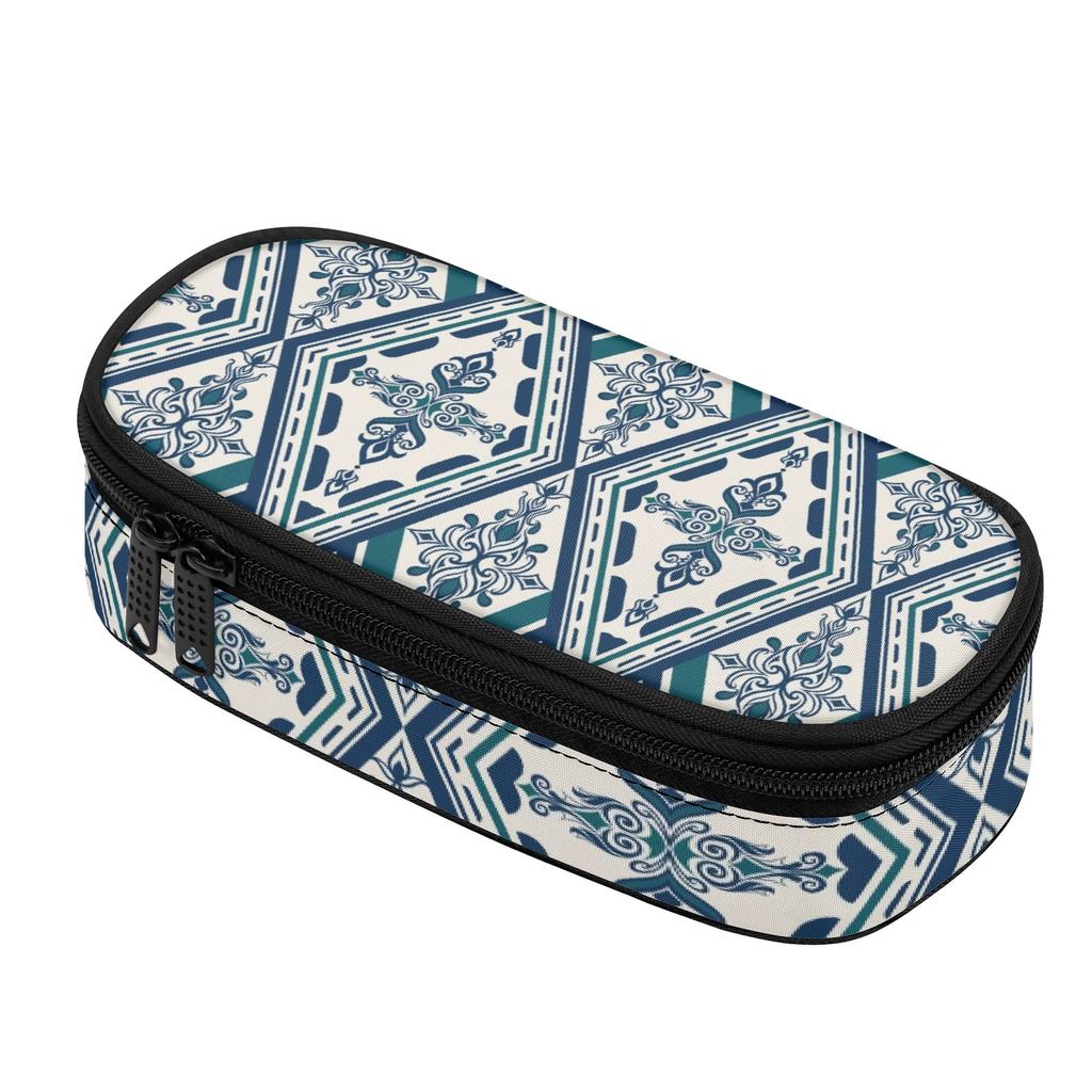 Pen Case Strong Polyester Fabric Spacious Storage Zipper Closure with Main Compartment Mesh Pocket and Pen Slots for Boys Girls