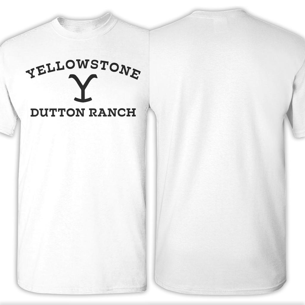Yellowstone Dutton Ranch Men T Shirts  Unique Tees Short Sleeve Crewneck T-Shirts 100% Cotton Gift Idea Clothes