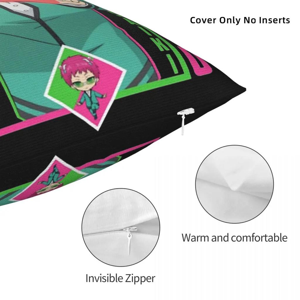 The Disastrous Life Of Saiki K Anime Pillow Cases Cushion Cover Awesome Zipper Decorative Throw Pillow Case Cover for Home