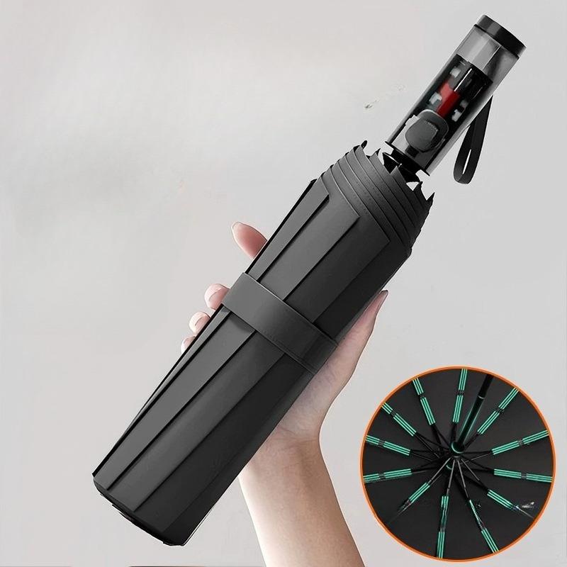 Heavy Duty Auto Folding Umbrella Windproof Reinforced Oversized for Students and Adults