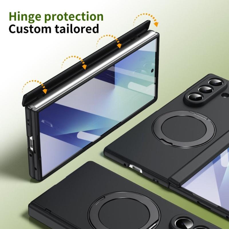Hinge Protection Magnetic Case For Magsafe Samsung Galaxy Z Fold 8 Ultra Fold 7 Fold 6 5 4 3 With 360°Rotation Stand Full Cover
