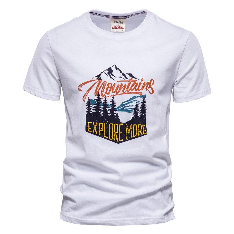 Buy AIOPESON Mountain Printed T Shirt 