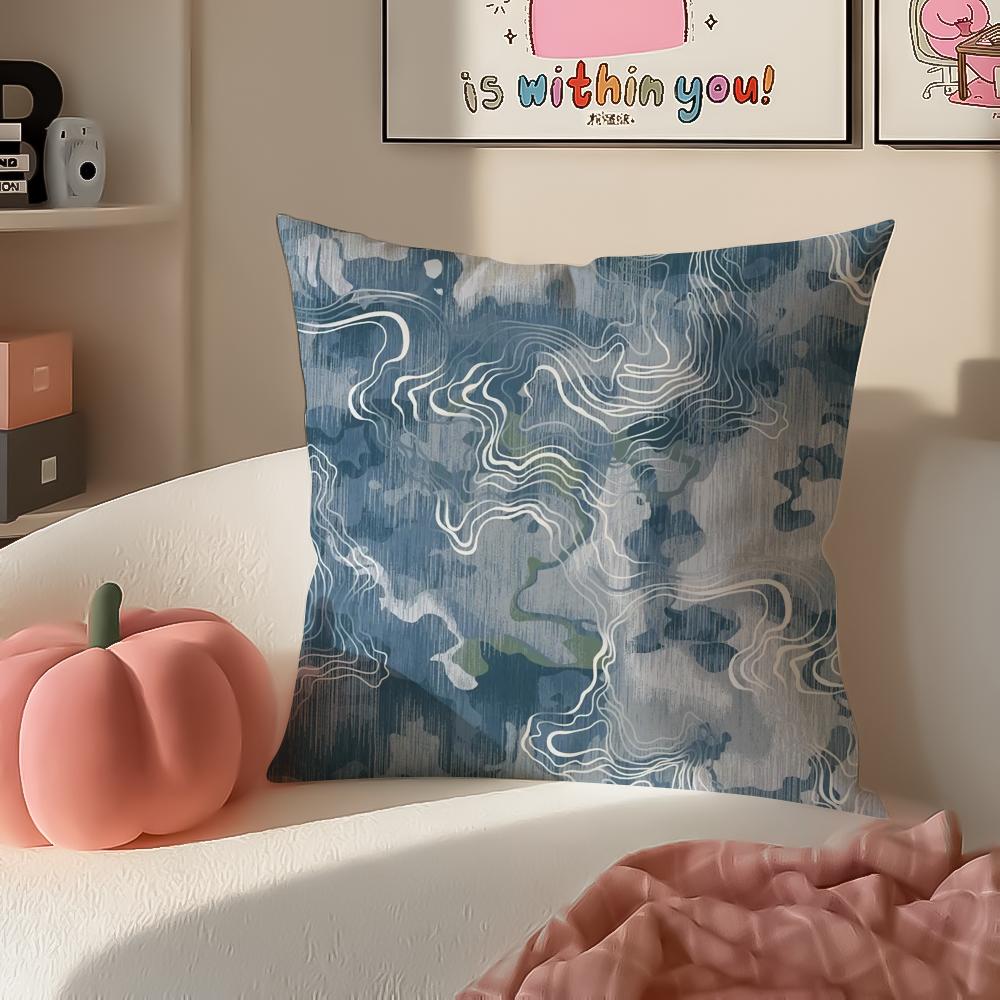 Colorful Trendy Art Printing Style Cushion Cover Pillowcase Short Plush Invisible zipper Room Sofa Cushion Cover
