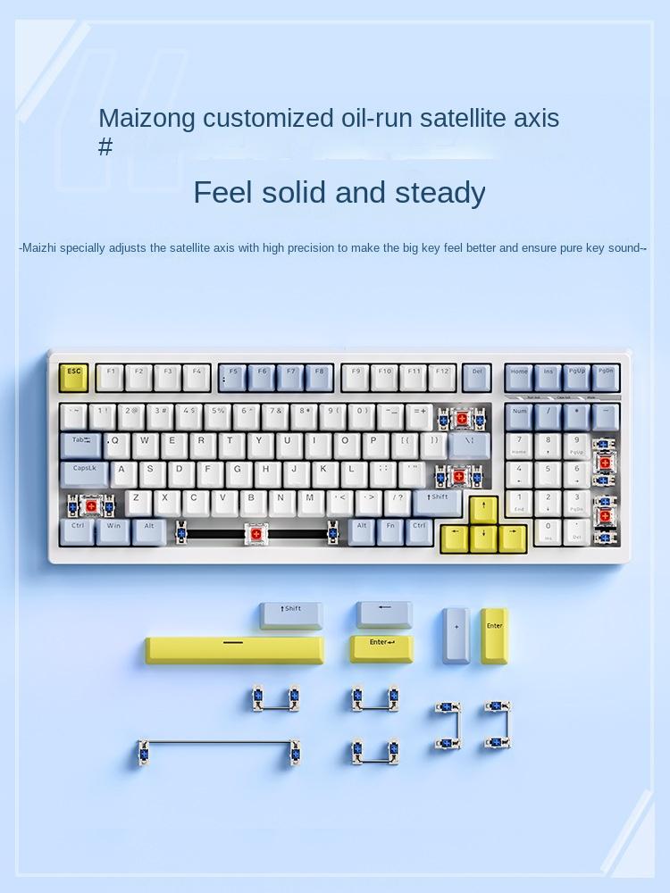 MCHOSE K980: Plně přizpůsobitelná mechanická klávesnice s funkcí Hot-swap s plnou klávesou, bezdrátovým Bluetooth a herní klávesnicí ve třech režimech