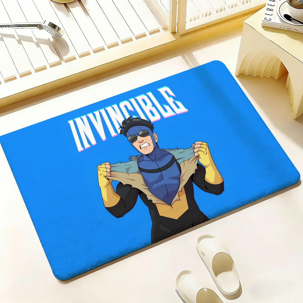 Tappetino da Pavimento Anime I-Invincible Camera da Letto Soggiorno Tappetino per Porta in Flanella Antiscivolo Decorazione per la Casa