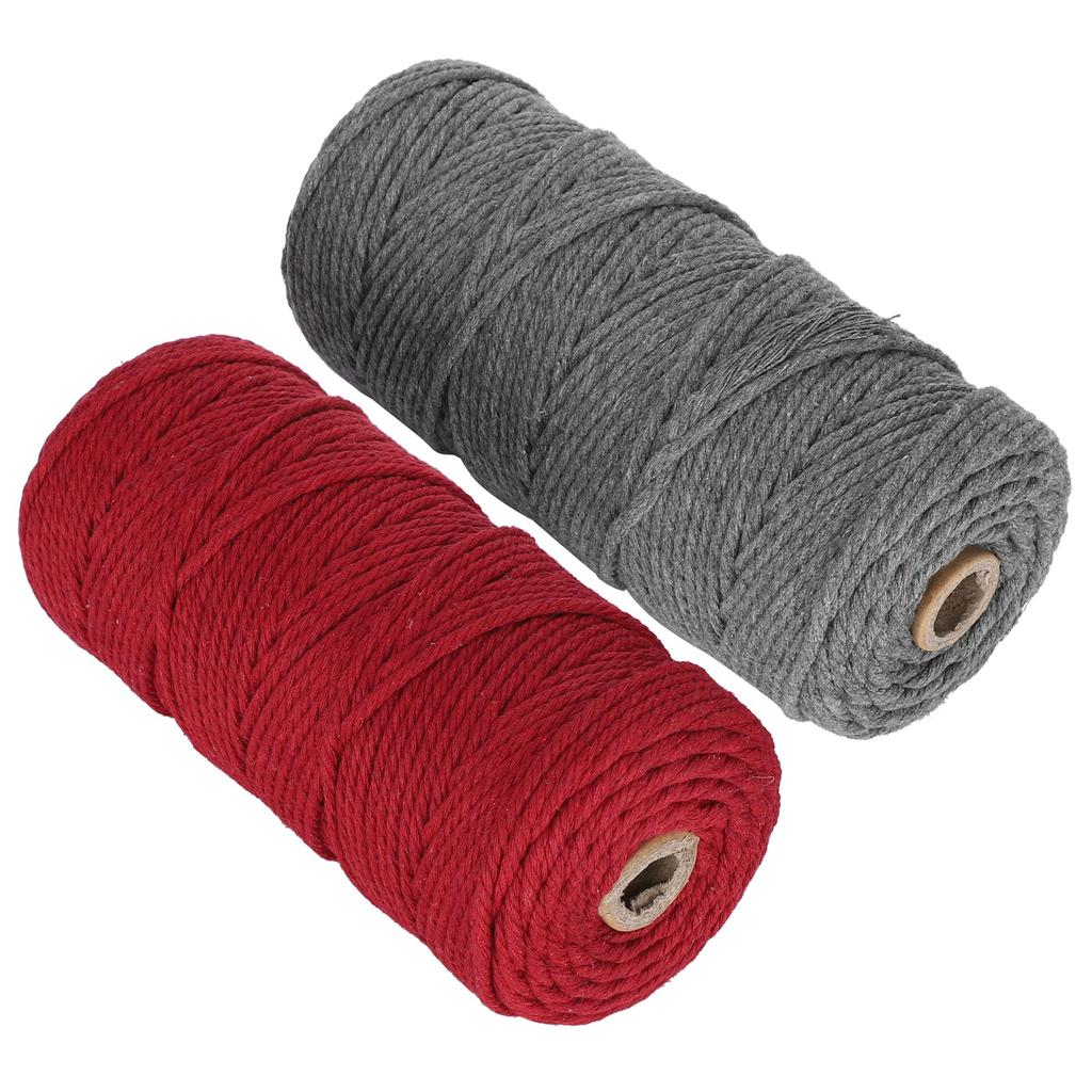 2Pcs 100 Meters Cotton Yarn Meters Knitting Rope Braid Macrame Handicrafts Hand DIY Craft