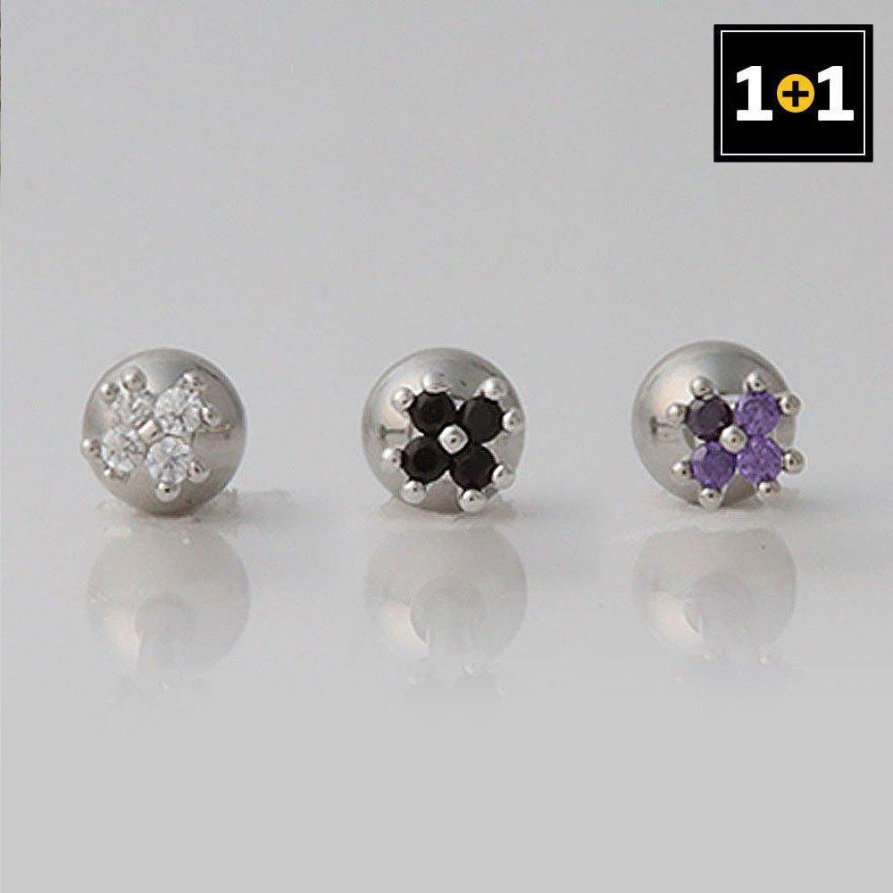 (1+1) Fashion Sweet Flower Piercing One Side Sale
