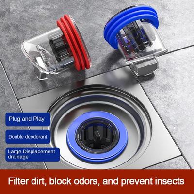 Anti Odor Bathroom Floor Drain Core Insect Prevention Large Outfall Basin Drain Filter Colander Sewer Strainer Plug
