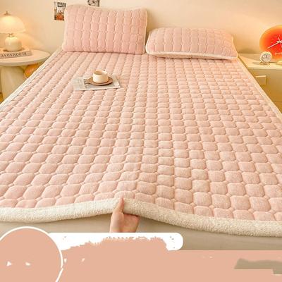 Milk Velvet Quilted Mattress Flannel Thickened Solid Color Tatami Mat Mattress Protective Mat