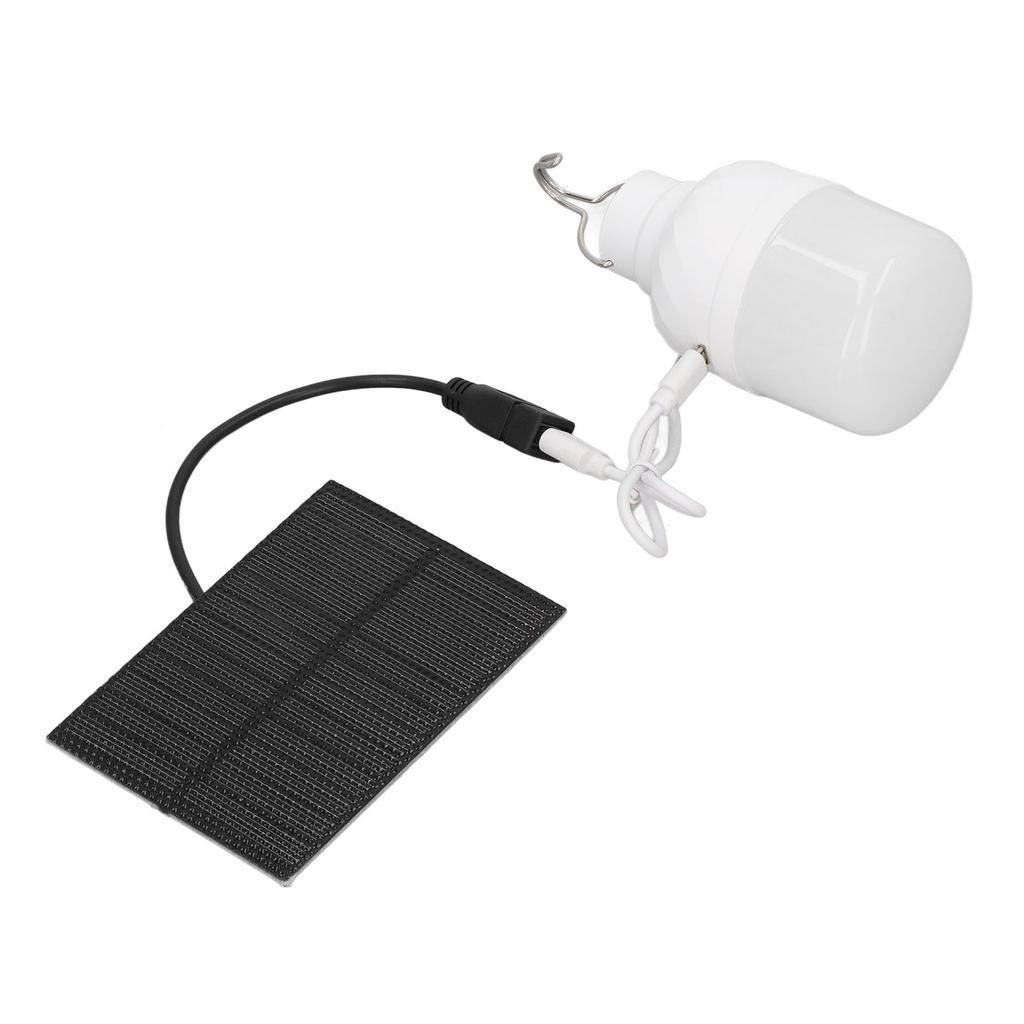 Solar Powered LED Bulb 40W 5000K 1500lm Portable LED Light Bulb with 3W 5V Solar Panel for Camping
