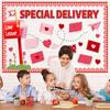87Pcs Valentine's Day Classroom Bulletin Board Decoration Special Delivery DIY Bulletin Board Set 3D Heart Mailbox Letter Cutouts with Borders for