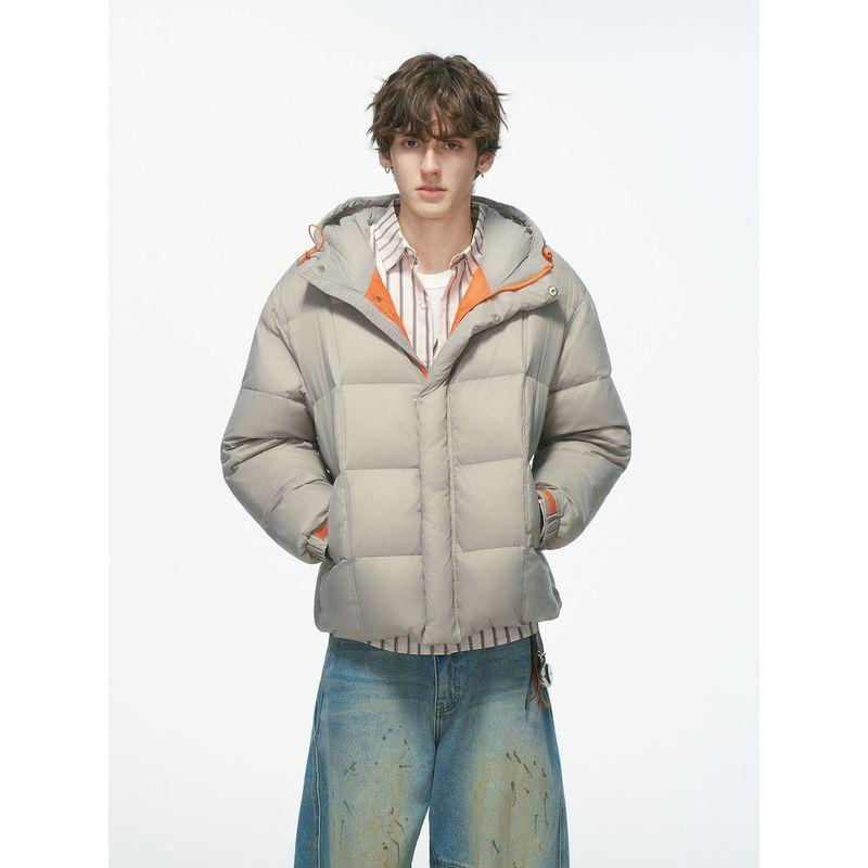 Dream Made90 White Duck down Color-Blocked Puffer Jacket for Men, Winter Thickened Warm Couple's Bread Coat